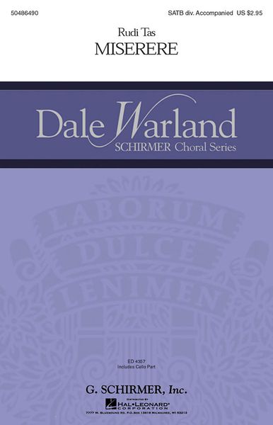 Miserere : For SATB and Cello / Ed. Dale Warland.