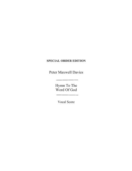 Hymn To The Word of God : For 2 Tenors and SATB A Cappella.
