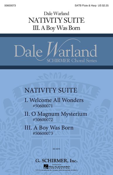 A Boy Was Born, Nativity Suite No. 3 : For SATB With Flute and Harp.
