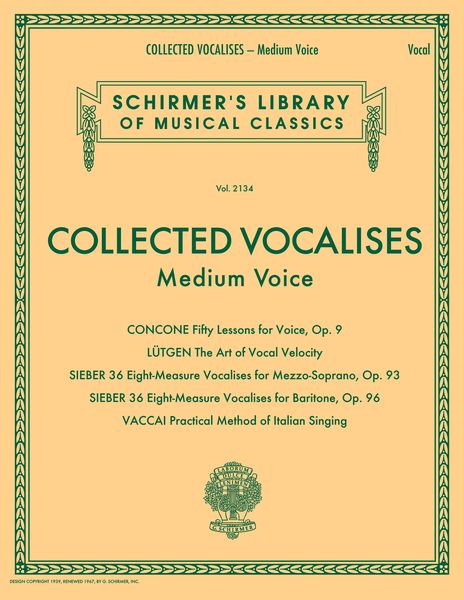 Collected Vocalises : For Medium Voice.