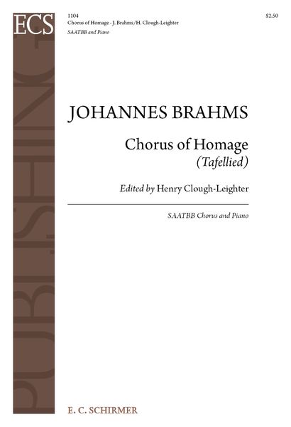 Chorus of Homage (Tafellied), Op. 39b : For Saatbb and Piano / Ed. Henry Clough-Leighter.