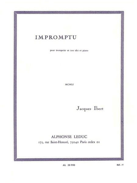 Impromptu : Pour Trompette Et Piano.