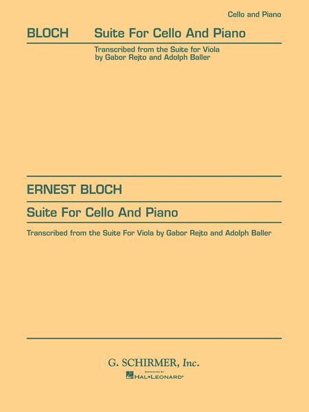 Suite : For Viola & Orchestra (arr. For Cello) - Piano reduction.