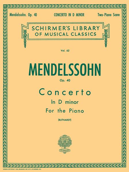 Concerto No. 2 In D Minor, Op. 40 : For Piano and Orchestra - reduction For 2pf/4hds.