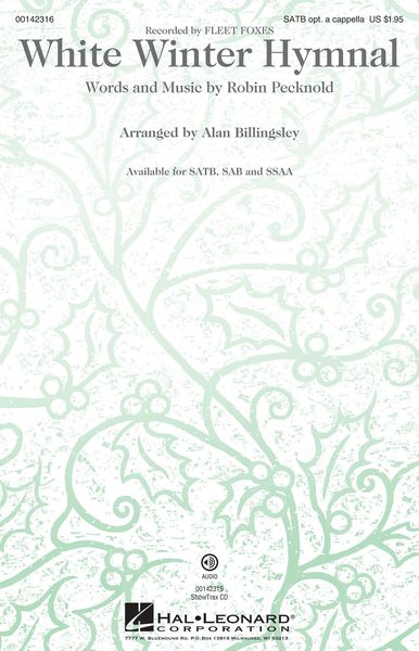 White Winter Hymnal : For SATB With Optional Piano / arr. Alan Billingsley.