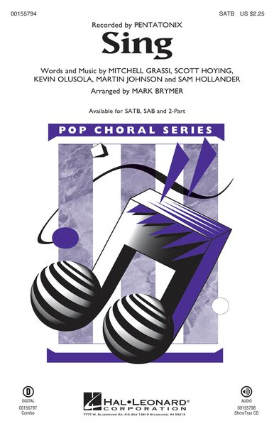 Sing : For SATB and Piano / arr. Mark Brymer.