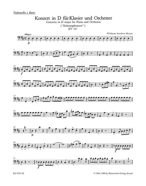 Concerto No. 26 In D Major : For Piano and Orchestra, K. 537.