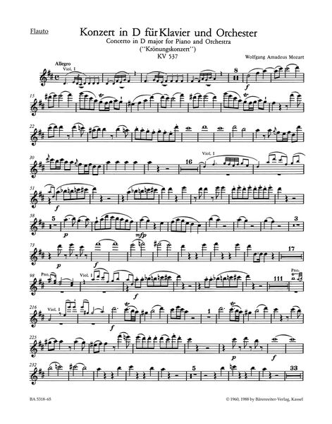 Concerto No. 26 In D Major : For Piano and Orchestra, K. 537.