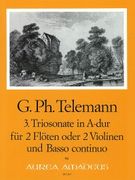 Trio Sonata In A Major : Für 2 Flöten Oder 2 Violinen und Basso Continuo.
