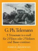 Trio Sonata In E Minor: Für 2 Flöten Oder 2 Violinen und Basso Continuo.