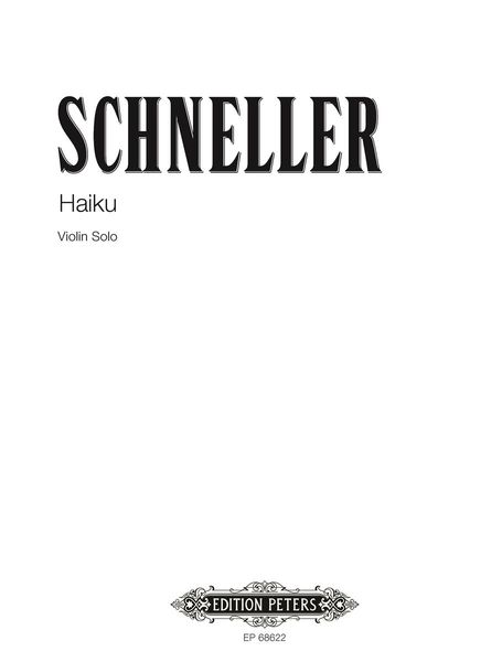 Haiku : For Violin Solo.