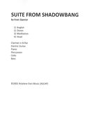 Suite From ShadowBang : For Clarinet, Electric Guitar, Piano, Percussion, Cello and Bass.