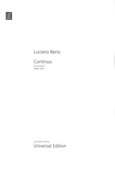 Continuo : Für Orchester (1989-1991).