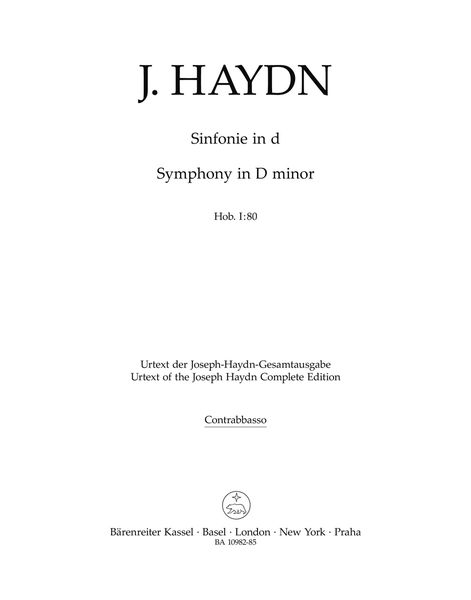 Symphony In D Minor, Hob. I:80 / edited by Sonja Gerlach and Sterling Murray.