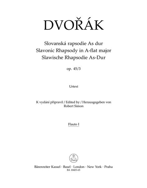 Slavonic Rhapsody In A Flat Major, Op. 45/3.