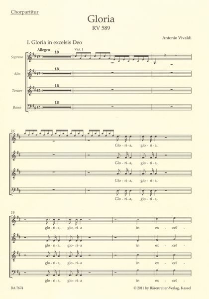 Gloria, RV 589 : For Soli, Chorus and Orchestra / edited by Malcolm Bruno and Caroline Ritchie.