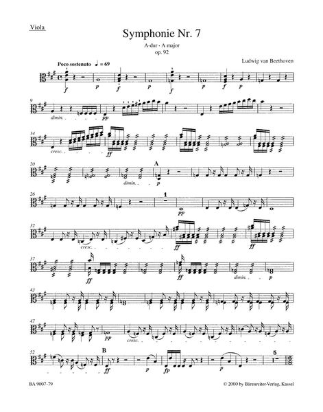 Symphony No. 7 In A Major, Op. 92 : Viola Part.