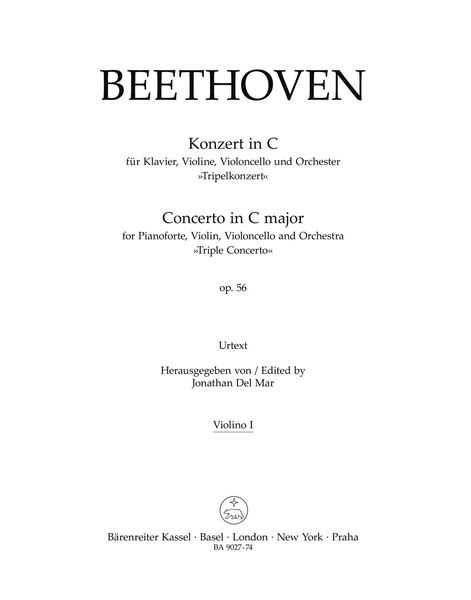 Konzert In C, Op. 56 : Für Klavier, Violine, Violoncello und Orchester (Tripelkonzert) - Violin 1.