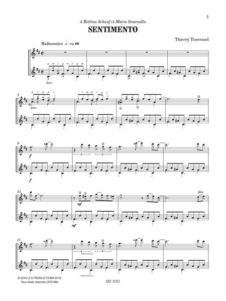 Sentimento; Nuit Blanche : For 2 Guitars.