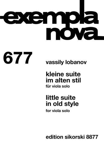 Little Suite In Old Style, Op. 63 : For Viola Solo.