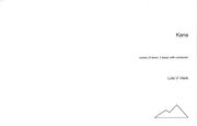 Kana : For Voices (3 Tenor, 3 Bass) With Conductor.