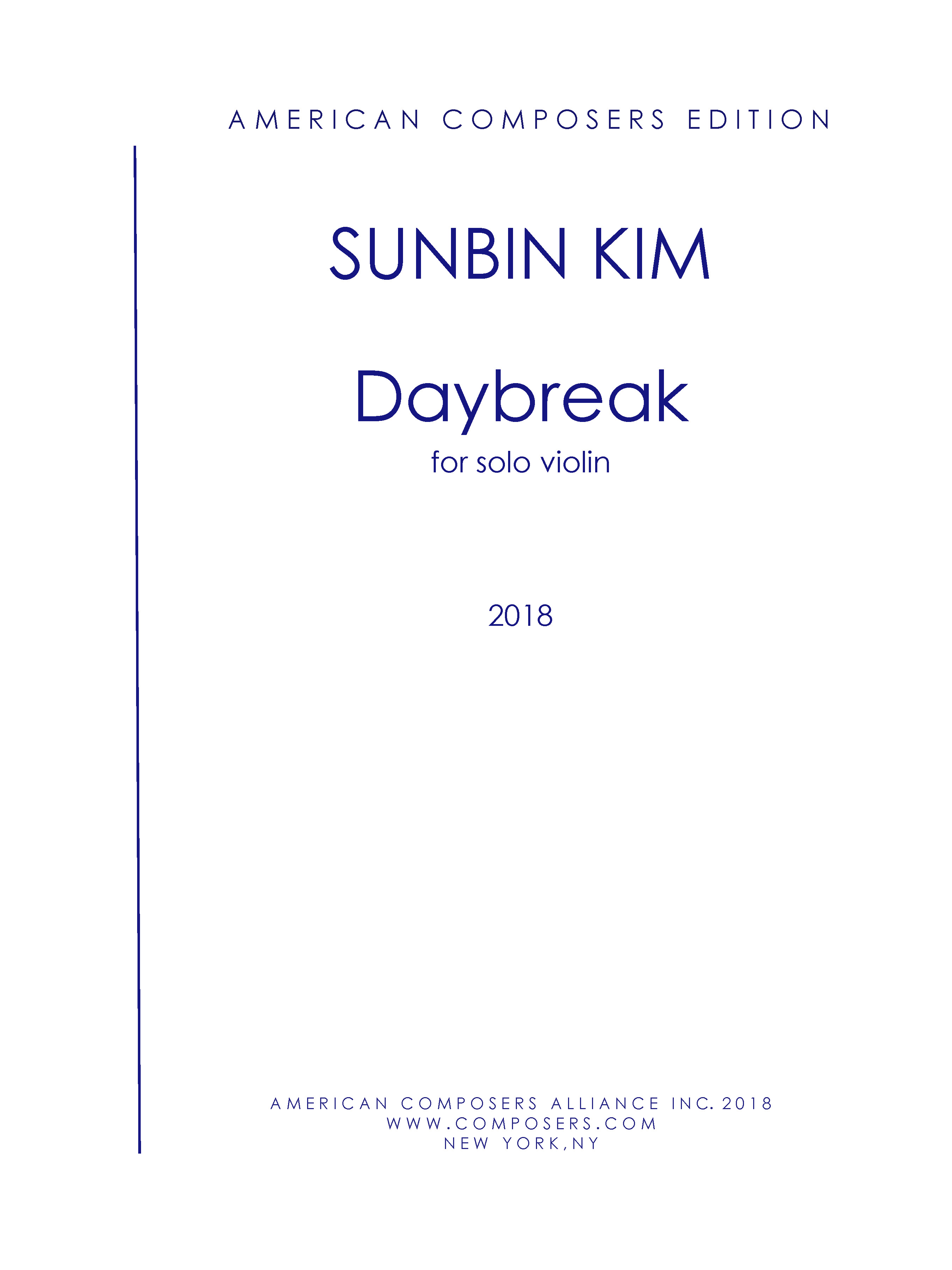 Daybreak : Two Sketches After Virginia Woolf For Solo Violin (2017).