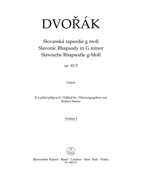 Slavonic Rhapsody In G Minor, Op. 45/2.