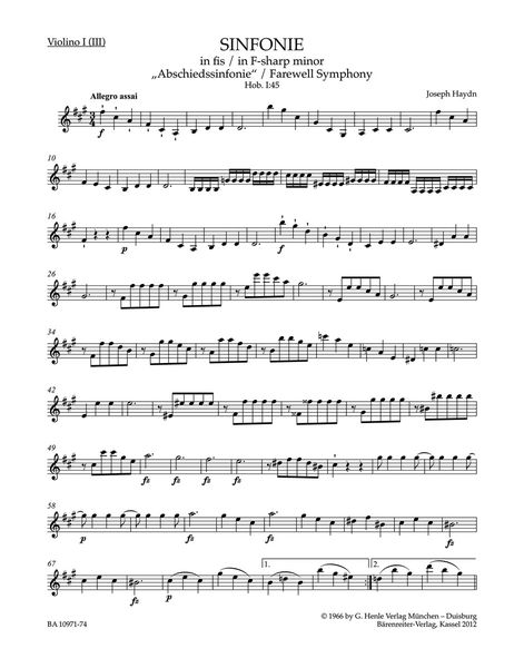 Symphony In F-Sharp Minor, Hob. I:45 (Farewell Symphony).