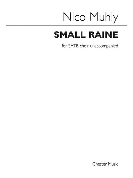 Small Raine : For SATB Choir Unaccompanied (2018).