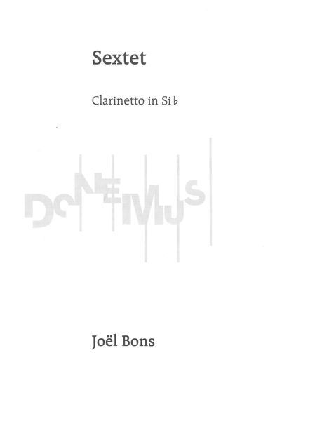 Sextet : Voor Viool, Klarinet, Mandoline, Gitaar, Marimba En Contrabas.