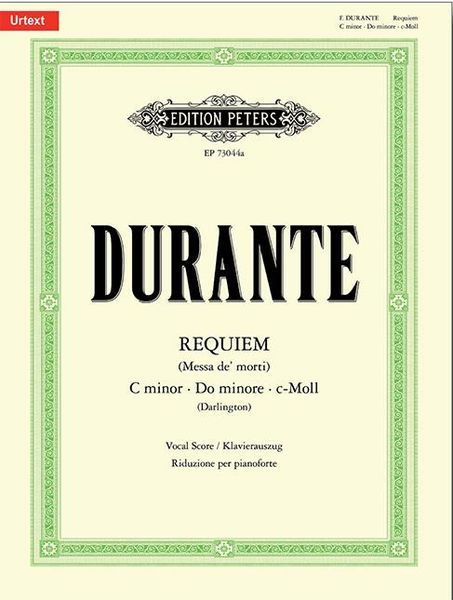 Requiem (Messe De' Morti) In C Minor : For Soli, Choir and Orchestra / Ed. Stephen Darlington.