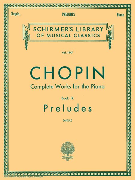 Preludes : For Piano / edited by Mikuli.