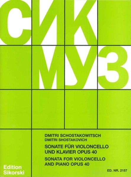 Sonata In D Minor, Op. 40 : Für Violoncello und Klavier.