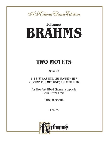 Two Motets, Op. 29 : For SATBB A Cappella.