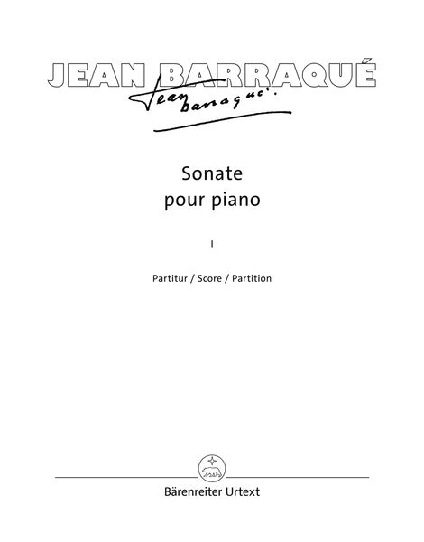 Sonate Pour Piano (1950-1952) / edited by Heribert Henrich.