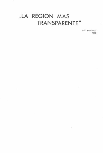 Region Mas Transparente : For Flute and Piano (1982).