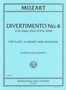 Divertimento No. 4 In B Flat Major, K. 439d : For Flute, Clarinet, and Bassoon.
