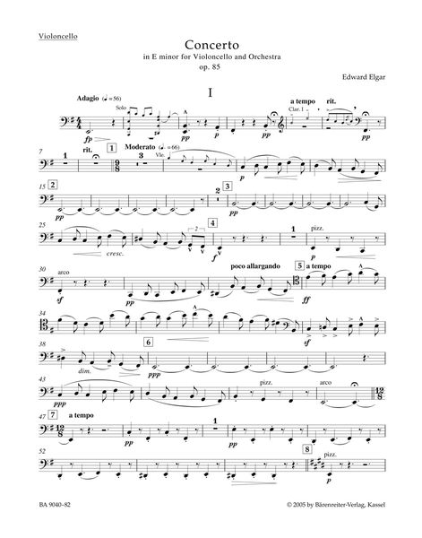 Concerto In E Minor : For Violoncello and Orchestra, Op. 85 / edited by Jonathan Del Mar.