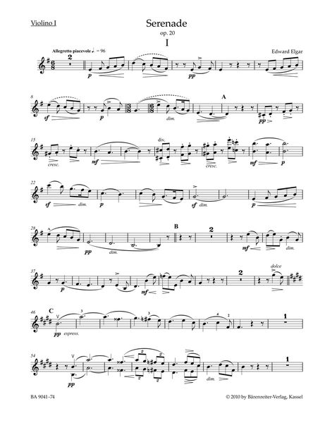 Serenade, Op. 20 : For Strings / edited by Christopher Hogwood.