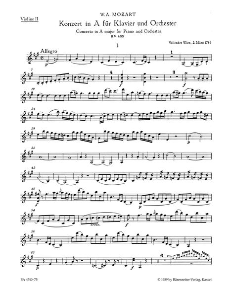 Concerto No. 23 In A Major, K. 488 : For Piano and Orchestra / edited by Hermann Beck.