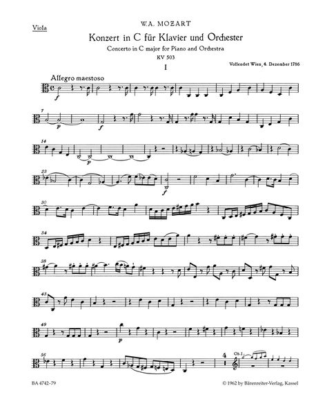 Concerto No. 25 In C Major, K. 503 : For Piano and Orchestra / edited by Hermann Beck.