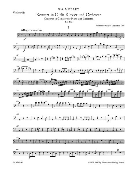 Concerto No. 25 In C Major, K. 503 : For Piano and Orchestra / edited by Hermann Beck.