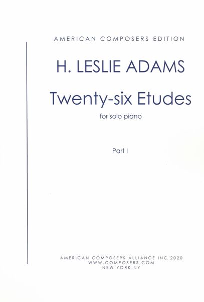 Twenty-Six Etudes For Solo Piano, Vol. 1.