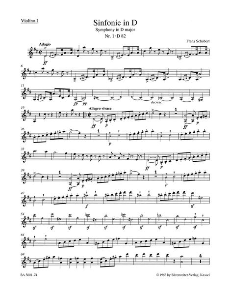 Symphony No. 1 In D Major, D. 82 : Urtext of The New Schubert Edition / Ed. Feil, Landon.