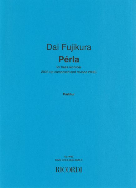 Pérla : For Bass Recorder (2003, Rev. 2008).
