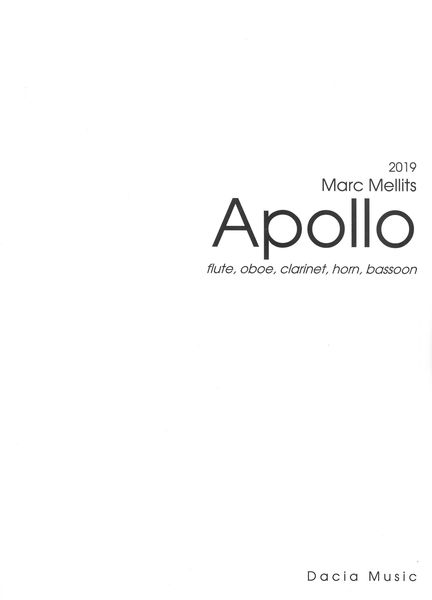 Apollo : For Flute, Oboe, Clarinet, Horn and Bassoon (2019).