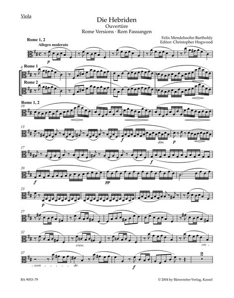 The Hebrides : Concert Overture, Op. 26 (1830/1832) / edited by Christopher Hogwood.