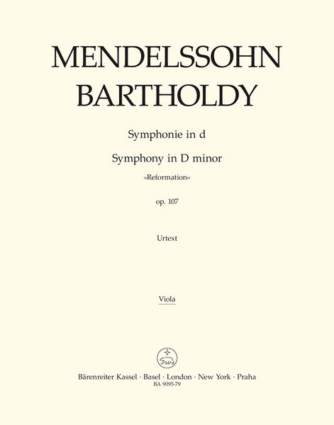 Symphony In D Minor, Op. 107 (Reformation) / edited by Christopher Hogwood.