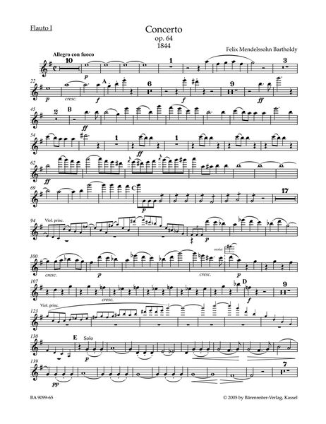 Konzert In E-Moll, Op. 64 : Für Violine und Orchester - Piano reduction.