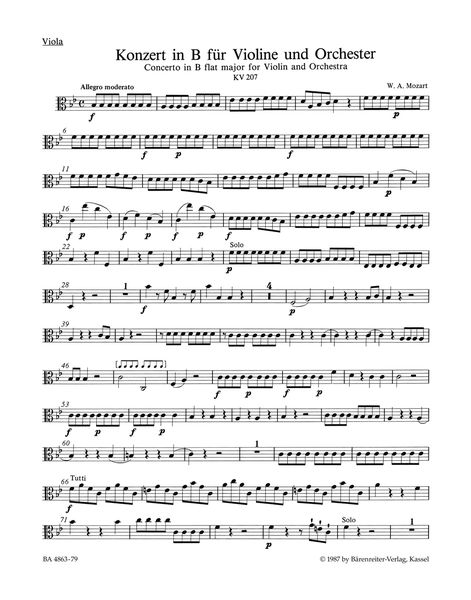 Concerto No. 1 In Bb Major, K. 207 : For Violin and Orchestra / Ed. Christoph-Helmut Mahling.
